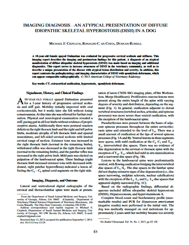 Imaging Diagnosis – An atypical case of diffuse idiopathic skeletal hyperostosis (2015)