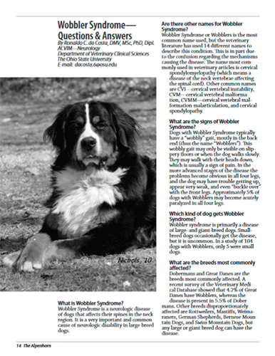 Wobbler Syndrome – Questions and Answers. Alpenhorn (2011)